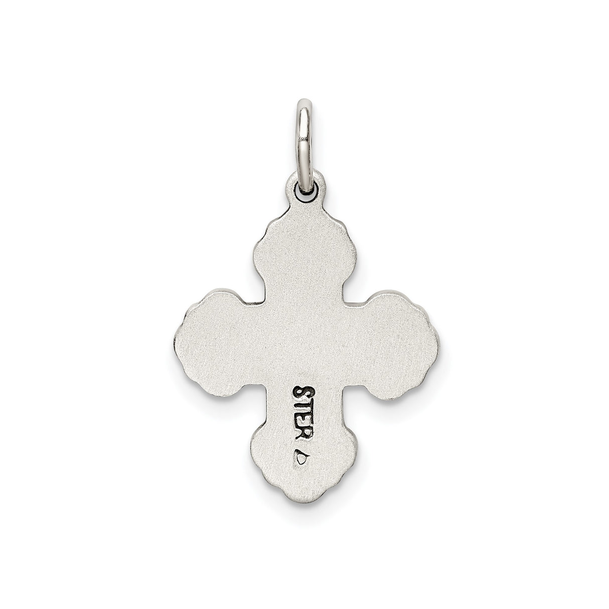 Sterling Silver Cross Pendant with Raised Cross Detail, Antiqued Religious Design