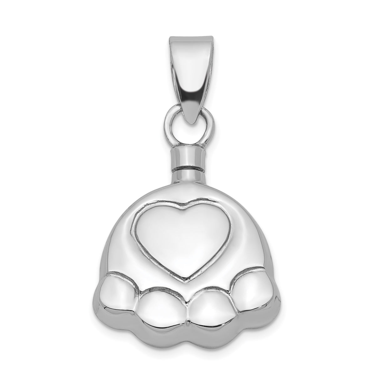 Sterling Silver Claddagh Pendant with Heart and Hands, Irish Celtic Design Jewelry