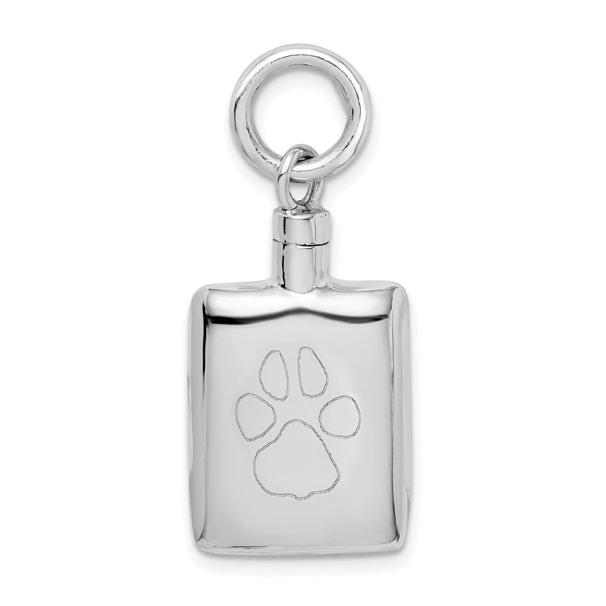 Sterling Silver Flask Pendant, Minimalist Rectangular Design, Discreet Keepsake Jewelry Charm