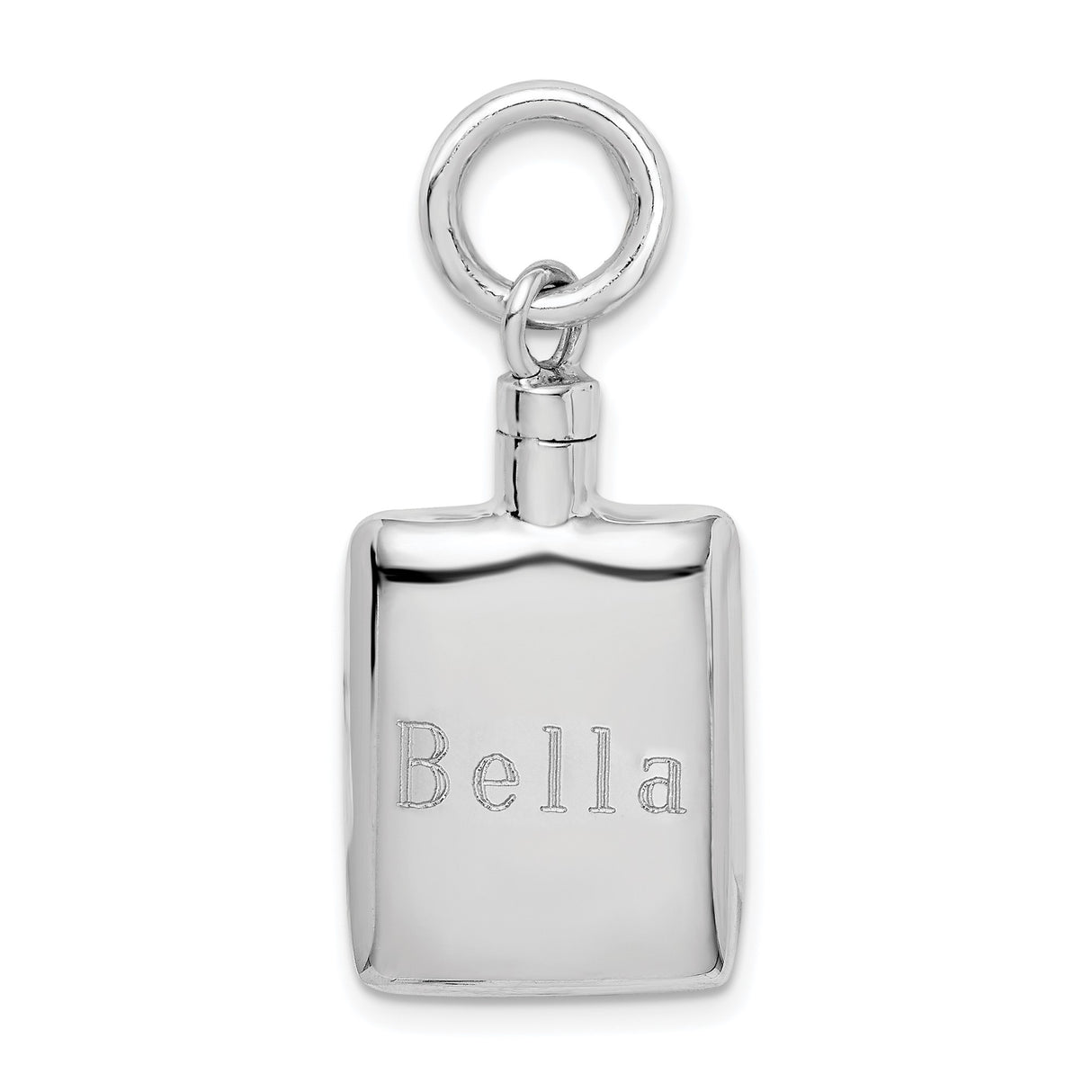 Sterling Silver Flask Pendant, Minimalist Rectangular Design, Discreet Keepsake Jewelry Charm