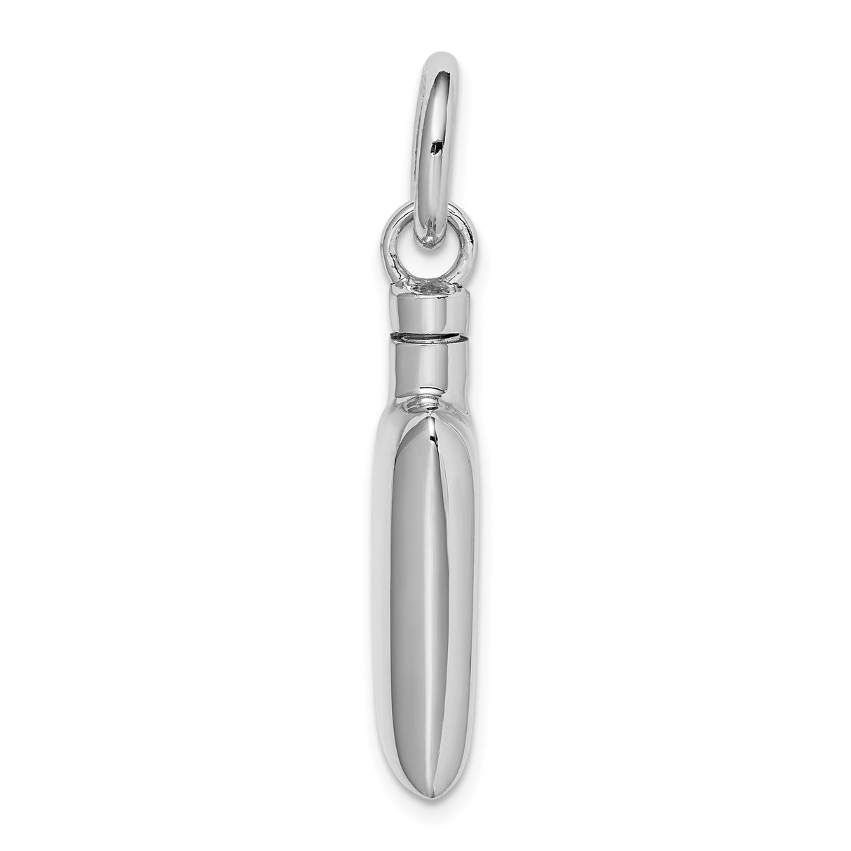 Sterling Silver Flask Pendant, Minimalist Rectangular Design, Discreet Keepsake Jewelry Charm