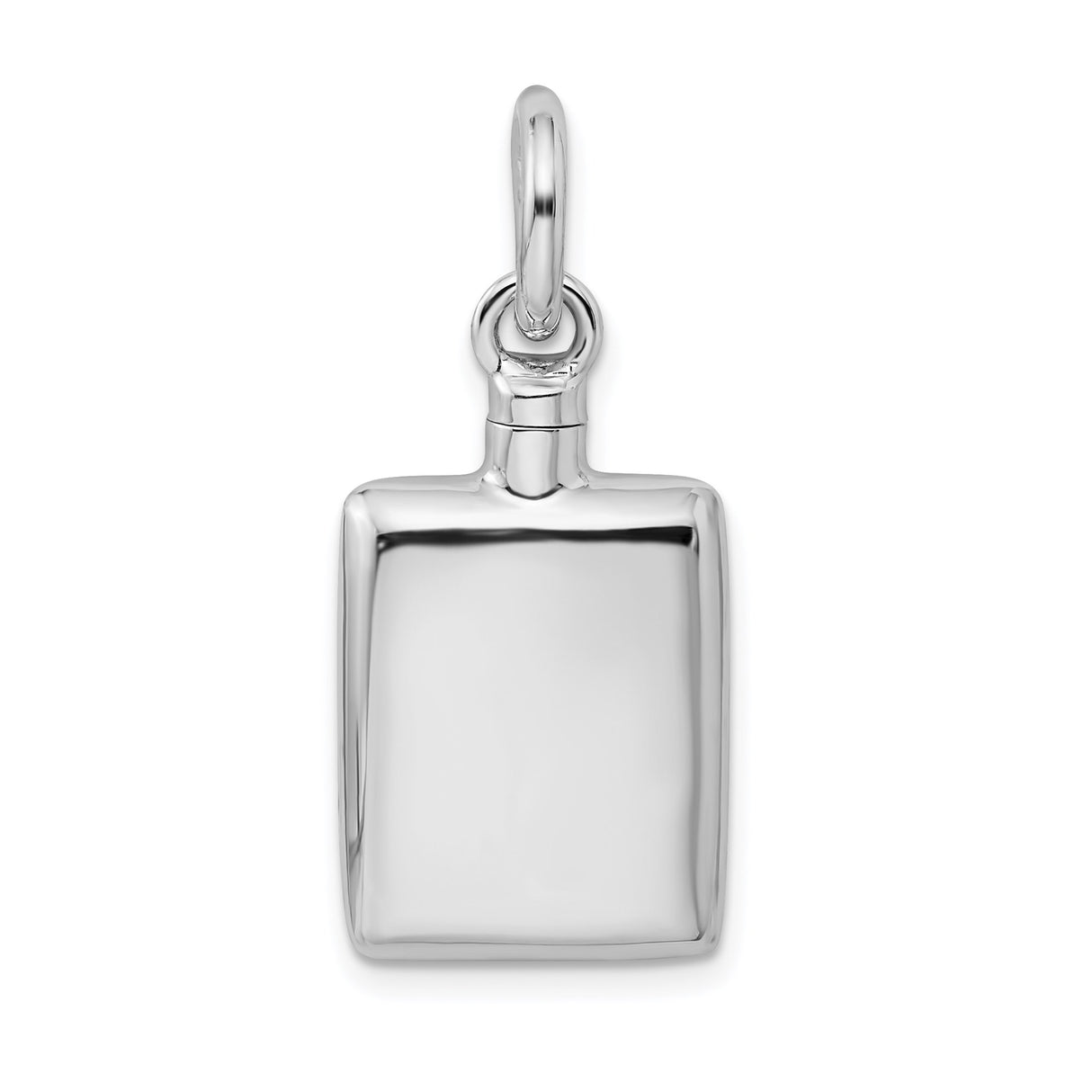 Sterling Silver Flask Pendant, Minimalist Rectangular Design, Discreet Keepsake Jewelry Charm