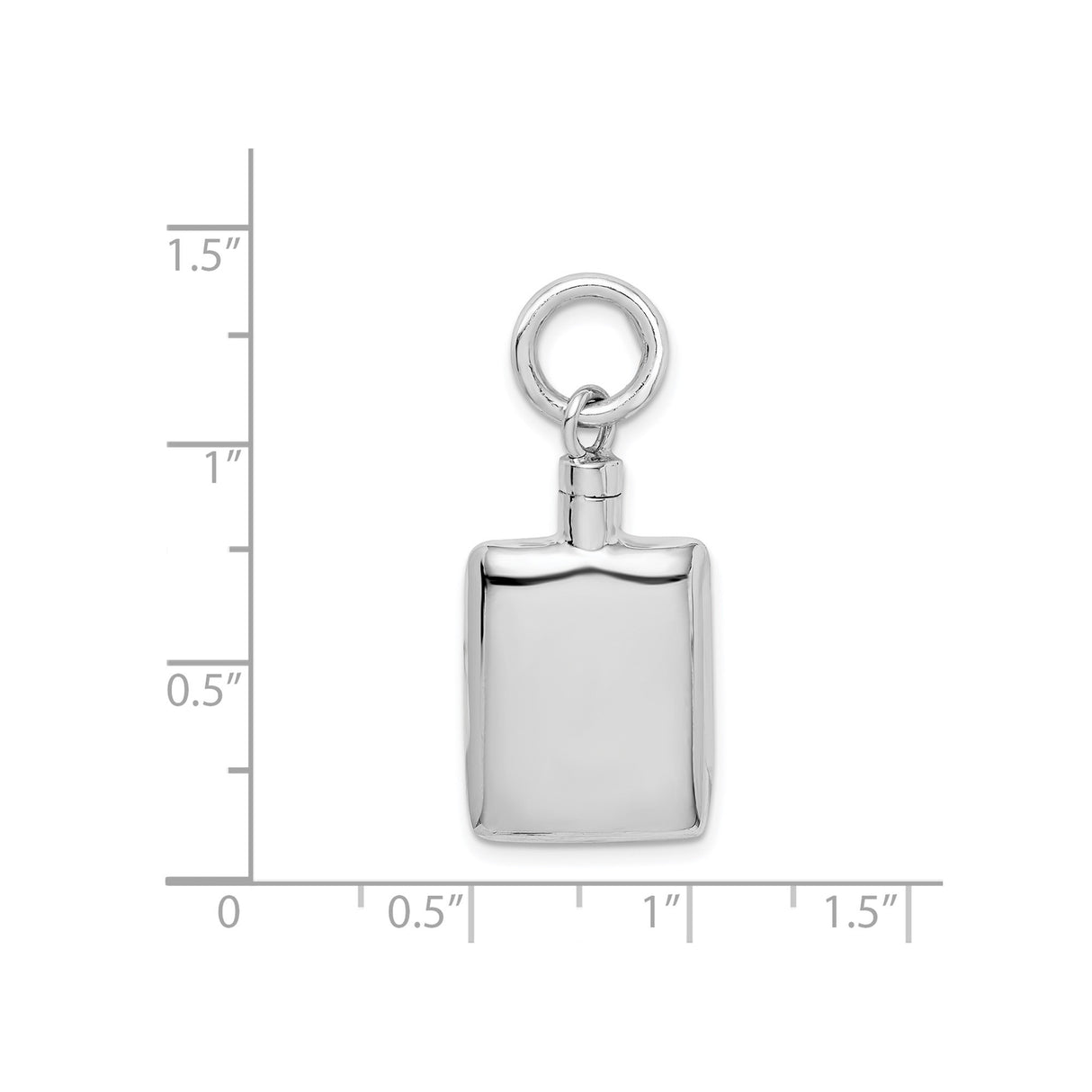 Sterling Silver Flask Pendant, Minimalist Rectangular Design, Discreet Keepsake Jewelry Charm