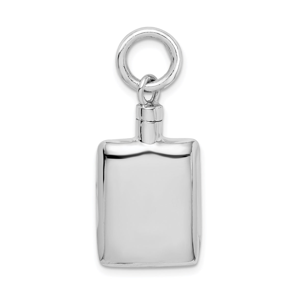Sterling Silver Flask Pendant, Minimalist Rectangular Design, Discreet Keepsake Jewelry Charm