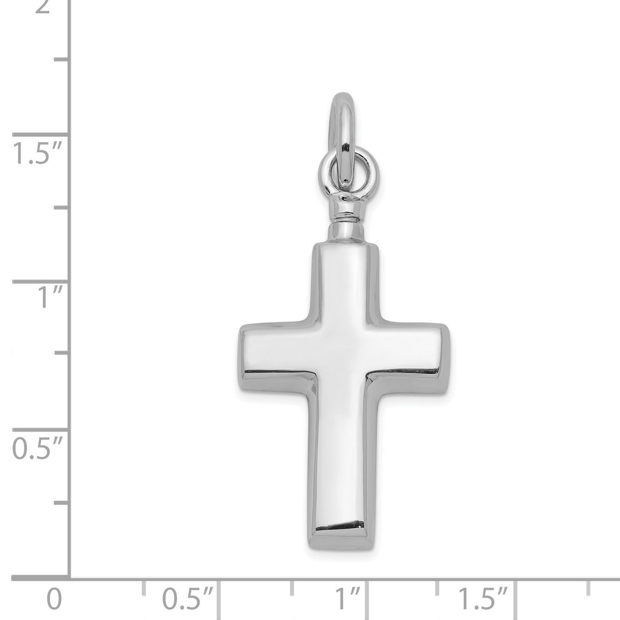 Sterling Silver Cross Pendant, Ash Holder Memorial Charm, Modern Faith Design for Men and Women