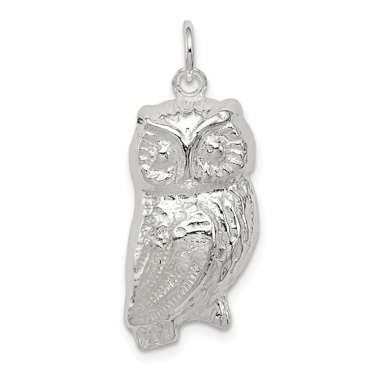 Sterling Silver Owl Pendant, Detailed Animal Totem Design Symbolizing Wisdom and Nature