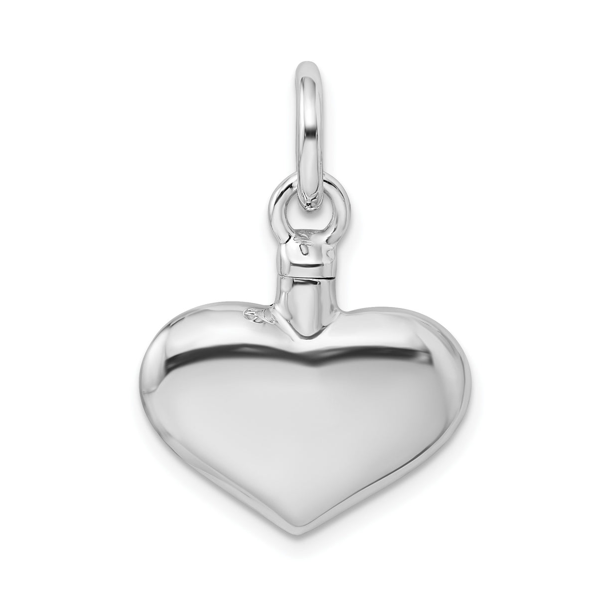 Sterling Silver Heart Shaped Pendant, Polished Memorial Ash Holder, Cremation Jewelry for Women