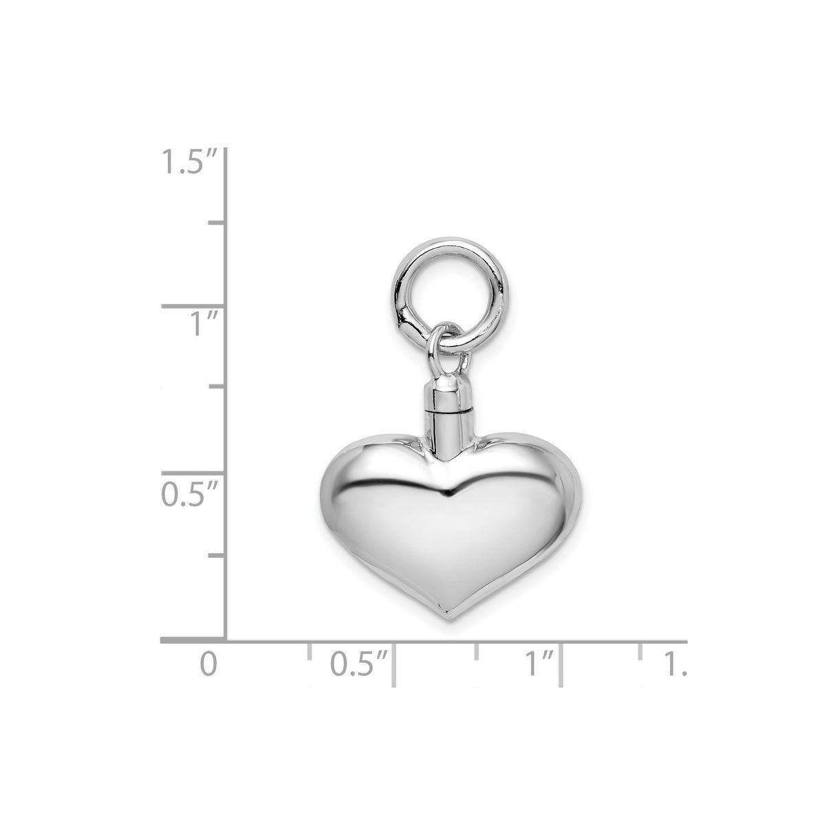 Sterling Silver Heart Shaped Pendant, Polished Memorial Ash Holder, Cremation Jewelry for Women