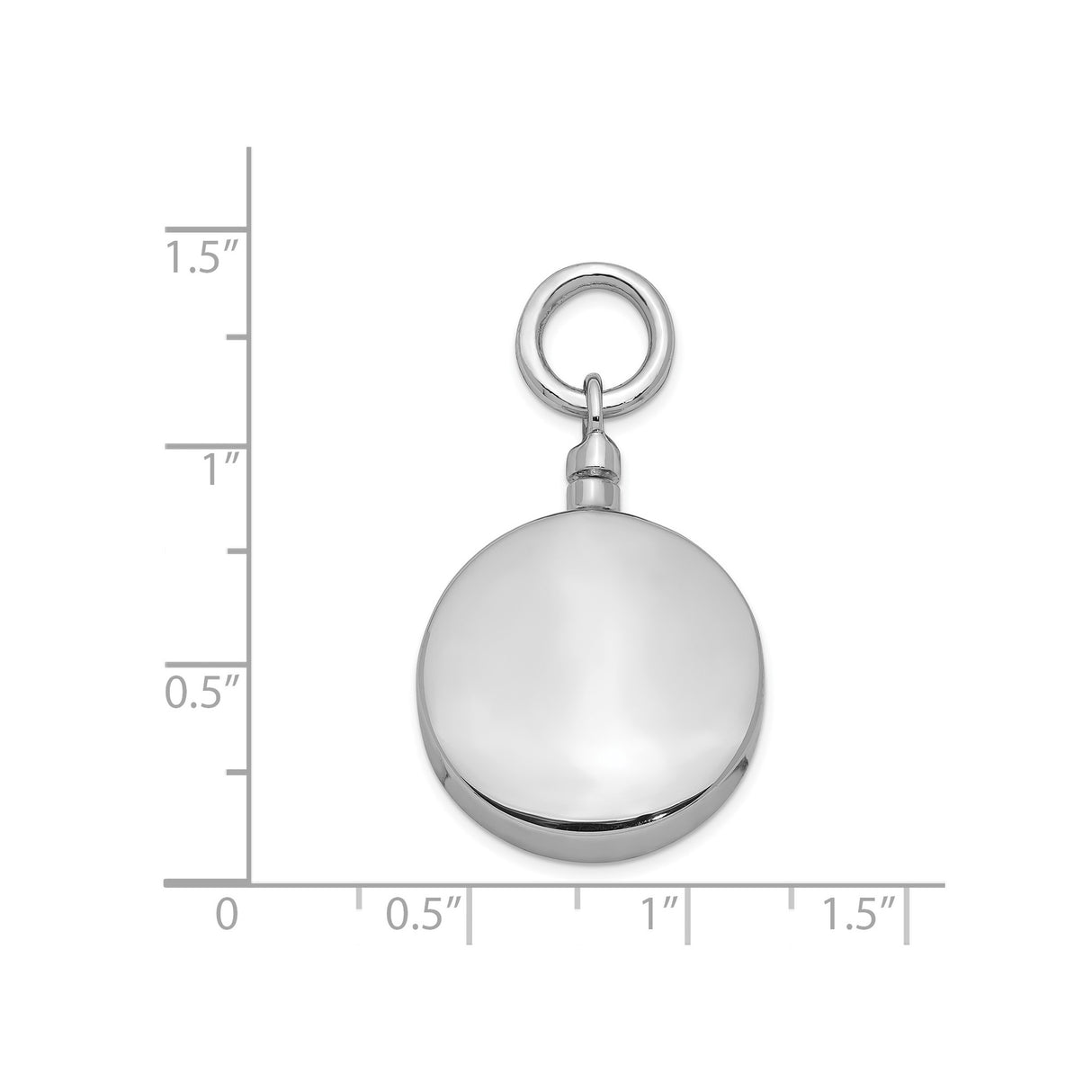 Sterling Silver Round Locket Pendant, High Polish Engravable Memorial Keepsake for Women or Unisex Wear