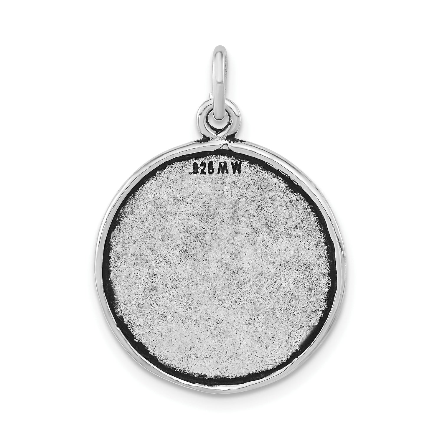 Sterling Silver Angel Pendant with Detailed Wings and ANGEL Inscription