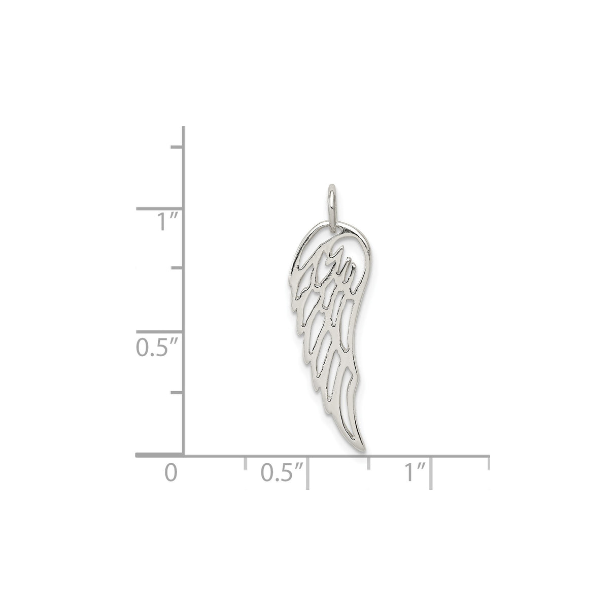 Sterling Silver Angel Wing Pendant with Open Cut Design, Memorial and Faith Theme