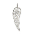 Sterling Silver Angel Wing Pendant with Open Cut Design, Memorial and Faith Theme
