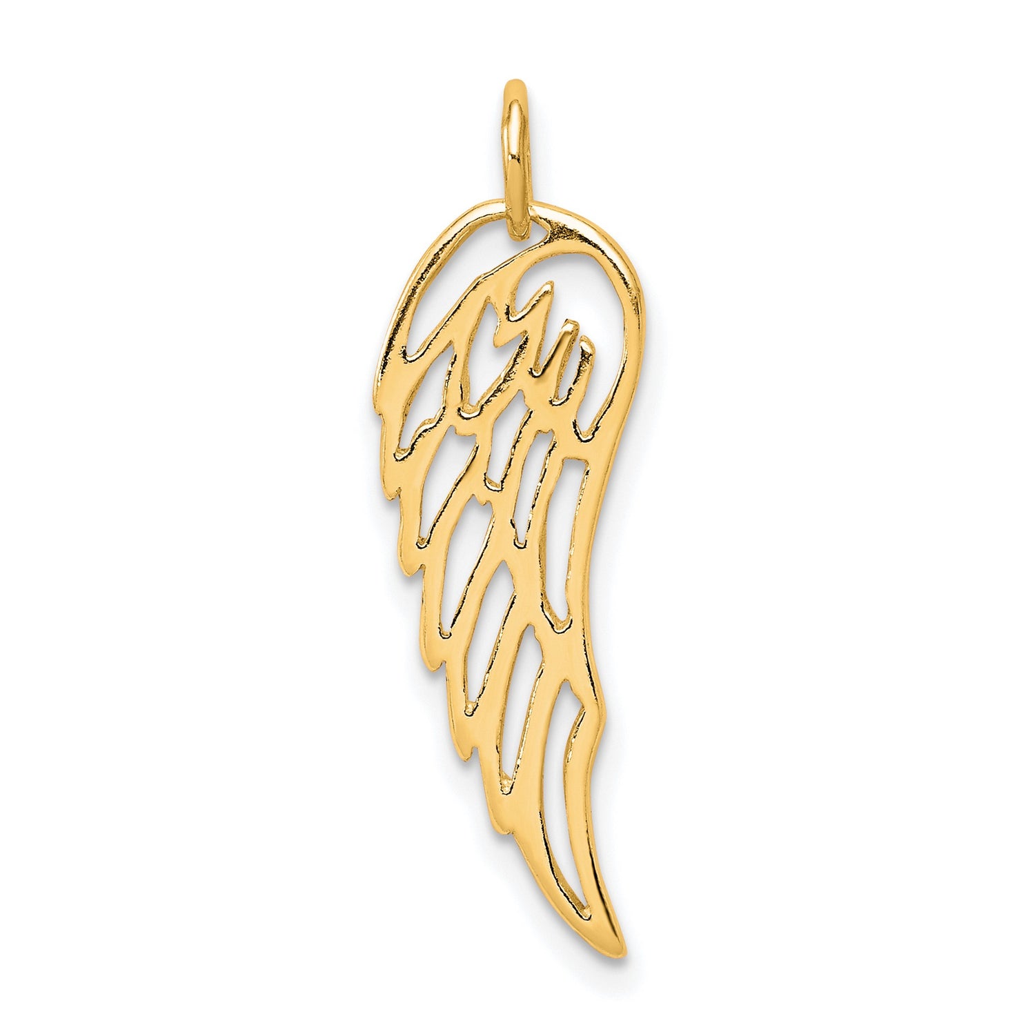 Polished Angel Wing Charm Pendant in Real 925 Sterling SIlver