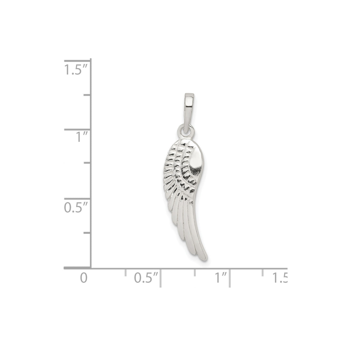 Sterling Silver Angel Wing Pendant with Feather Engraving, Spiritual Christian Remembrance Jewelry