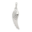 Sterling Silver Angel Wing Pendant with Feather Engraving, Spiritual Christian Remembrance Jewelry