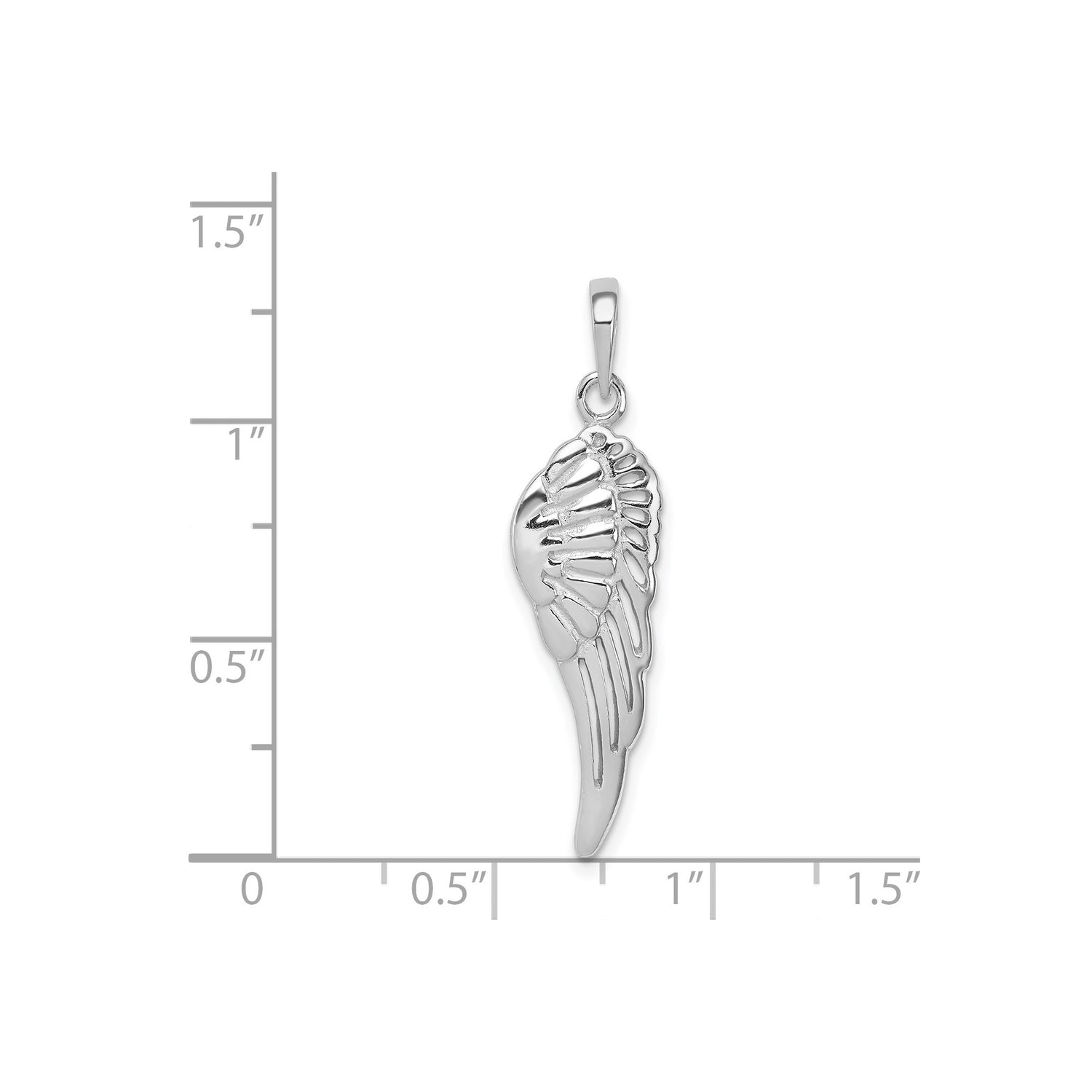 Sterling Silver Angel Wing Pendant with Feather Detail, Symbol of Protection and Guidance