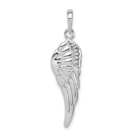 Sterling Silver Angel Wing Pendant with Feather Detail, Symbol of Protection and Guidance