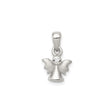 Sterling Silver Angel Pendant with Cubic Zirconia, Polished and Satin Finish, Christian Jewelry