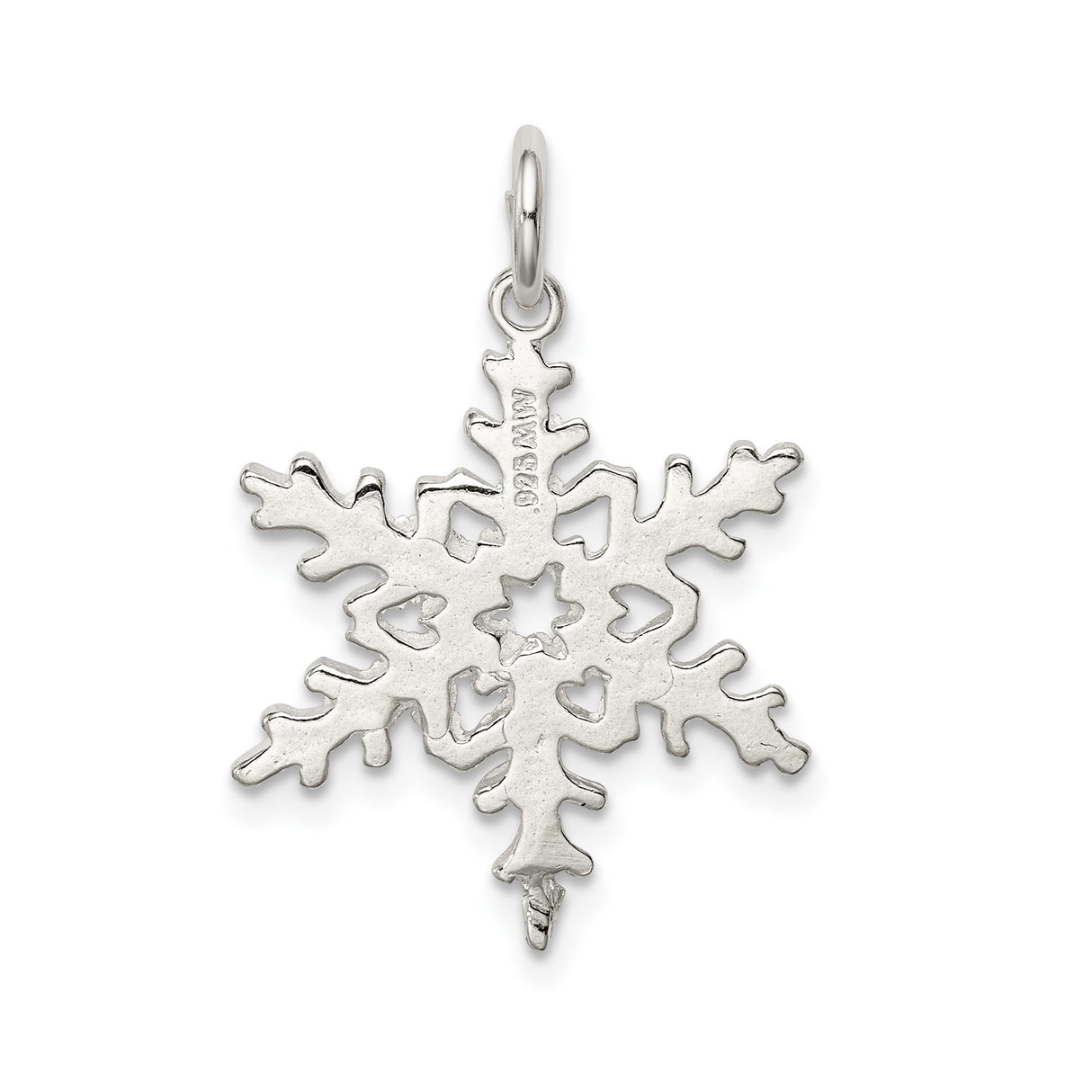 Sterling Silver Snowflake Pendant with Symmetrical Winter Design Charm