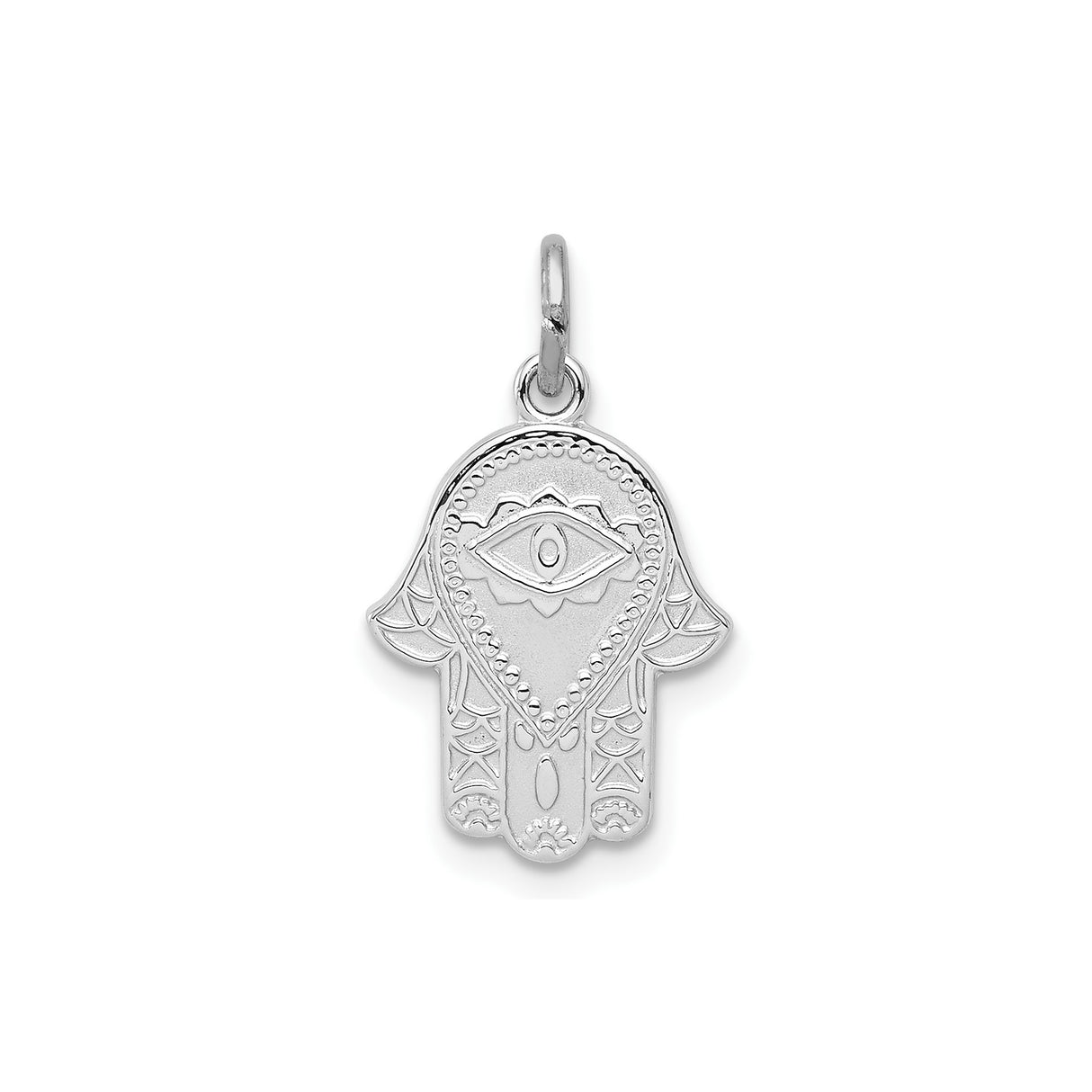 Sterling Silver Hamsa Hand Pendant with Eye of Providence, Evil Eye Amulet Charm