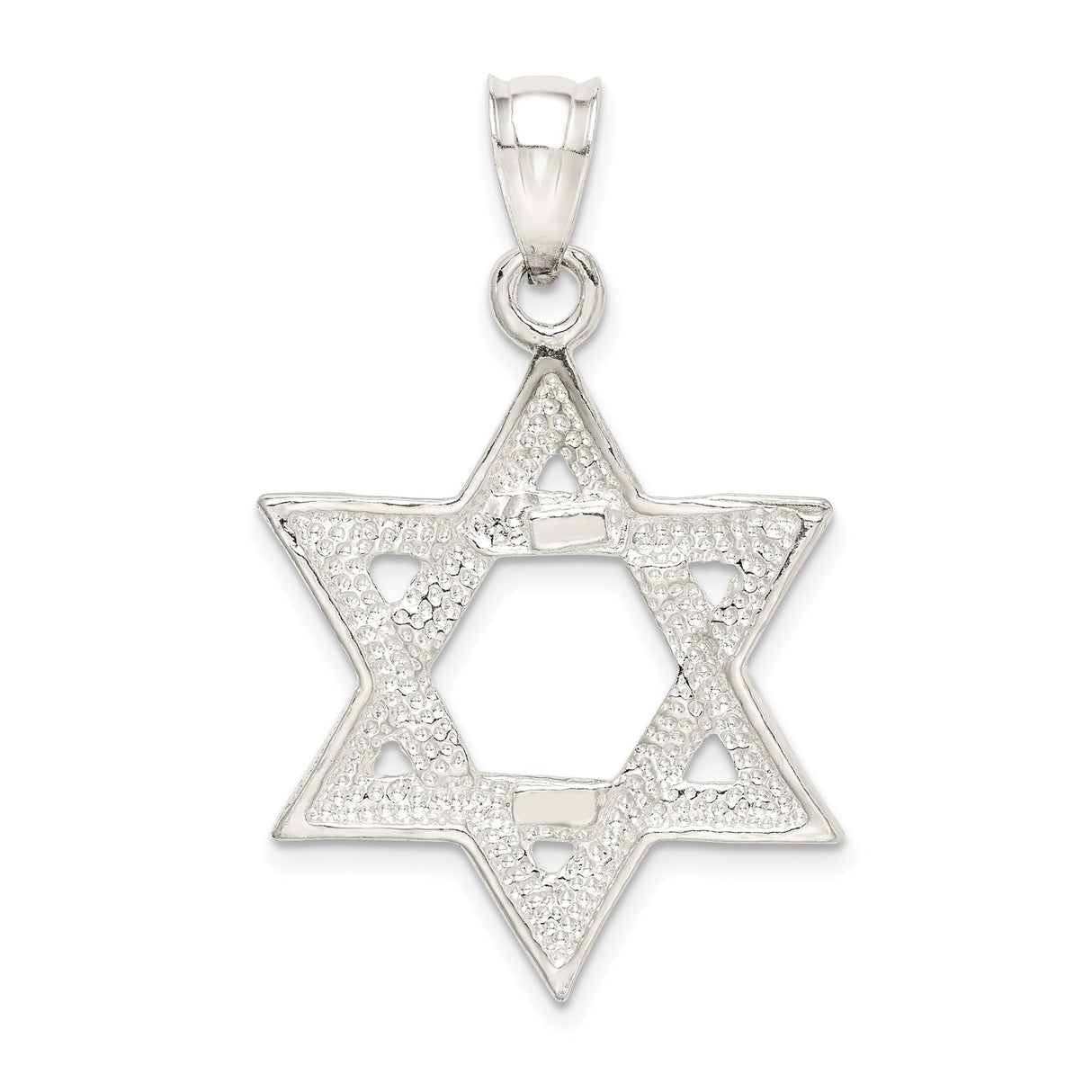 Sterling Silver Star of David Pendant with Interwoven Design, Unisex Judaica Jewelry
