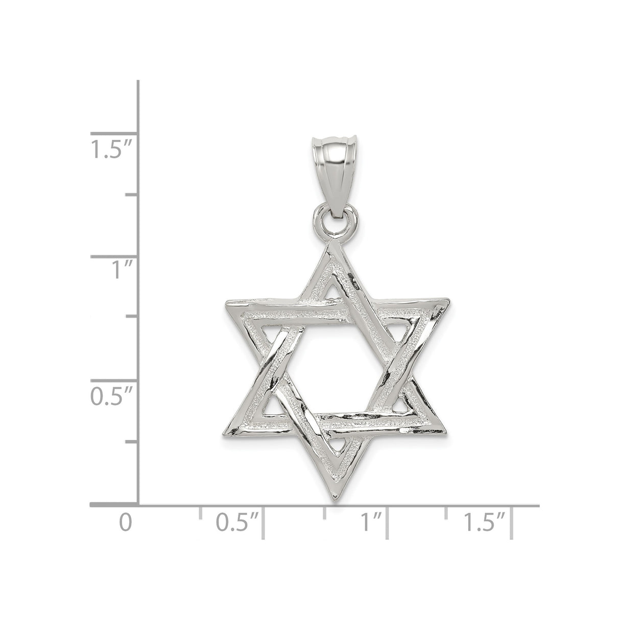 Sterling Silver Star of David Pendant with Interwoven Design, Unisex Judaica Jewelry