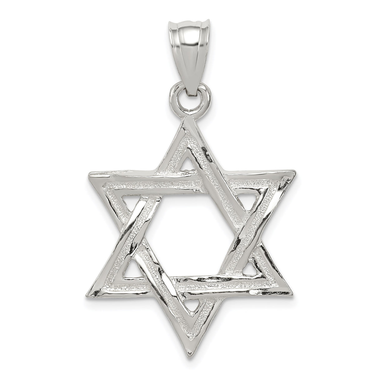 Sterling Silver Star of David Pendant with Interwoven Design, Unisex Judaica Jewelry