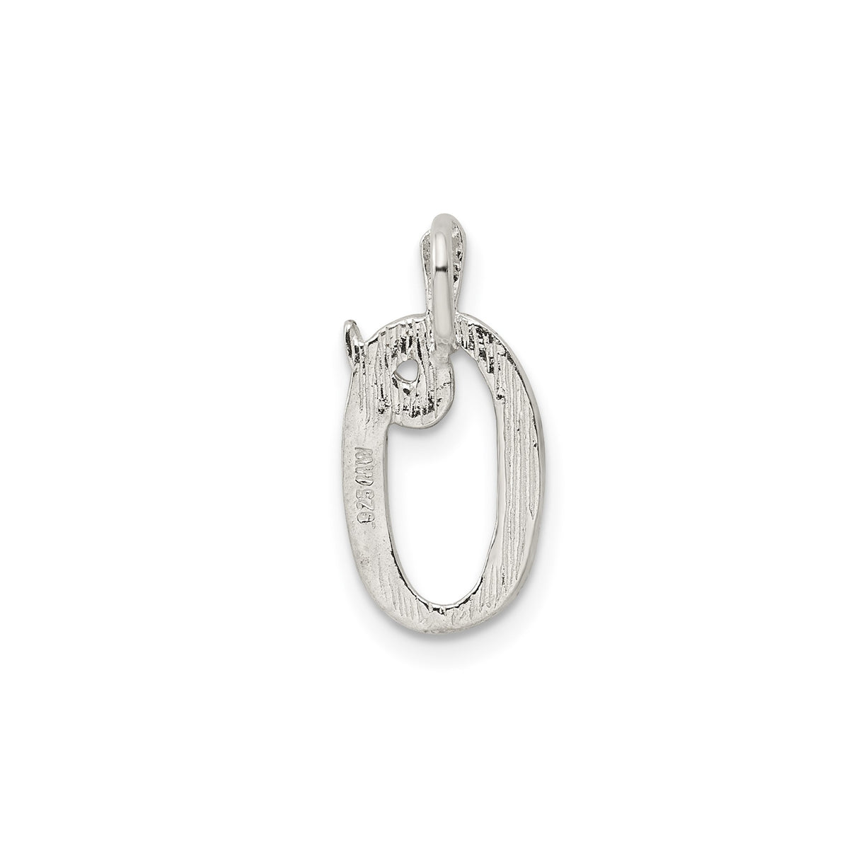 Sterling Silver Number 9 Pendant with Polished and Textured Finish, Numerology-Inspired Charm