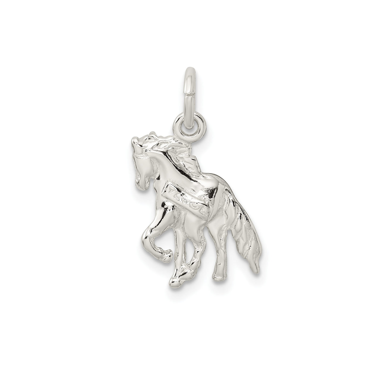 Sterling Silver Horse Pendant with Trotting Design, Western Equestrian Style