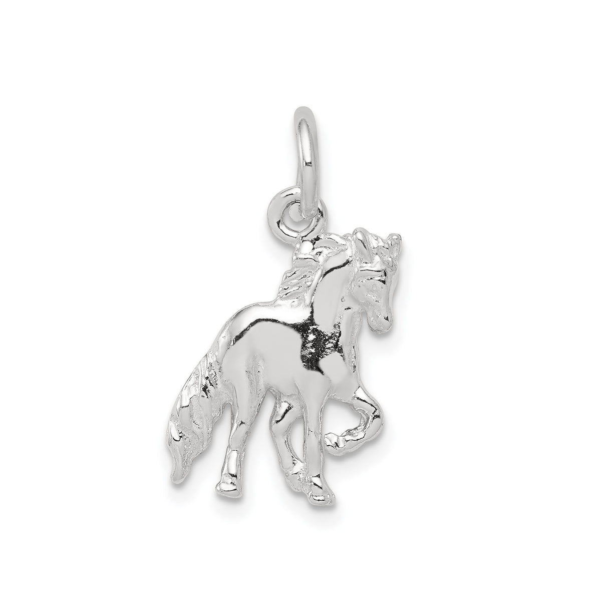 Sterling Silver Horse Pendant with Trotting Design, Western Equestrian Style