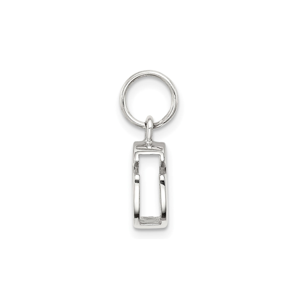 Sterling Silver Initial Pendant Charm, Letter G Block Design, Modern Monogram Jewelry