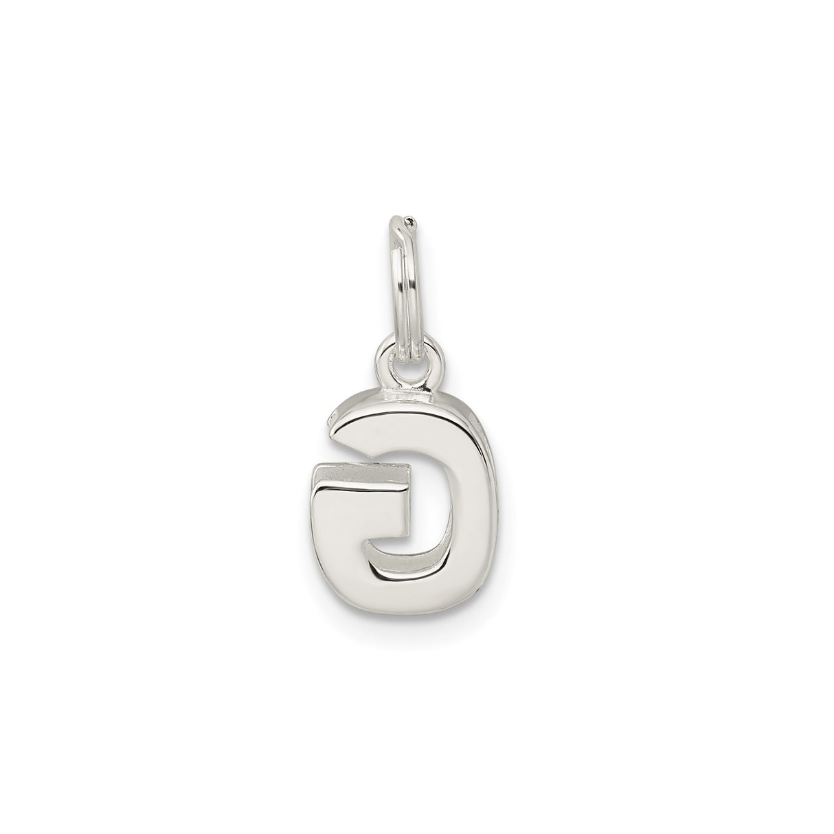 Sterling Silver Initial Pendant Charm, Letter G Block Design, Modern Monogram Jewelry