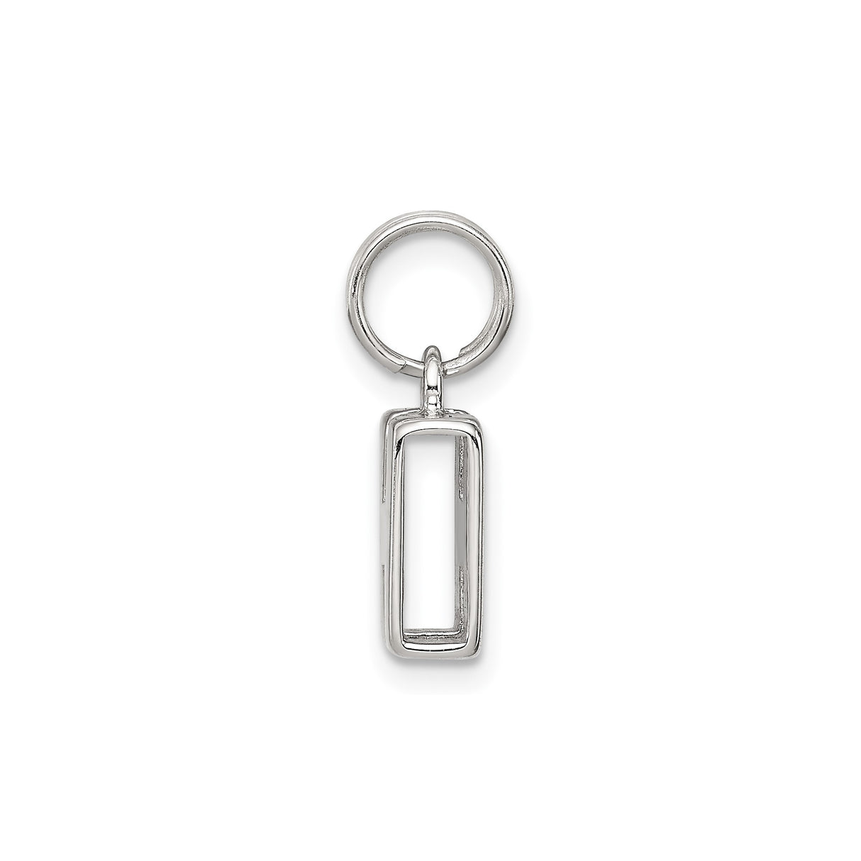 Sterling Silver Pendant Charm with Polished Block Letter H Initial Design