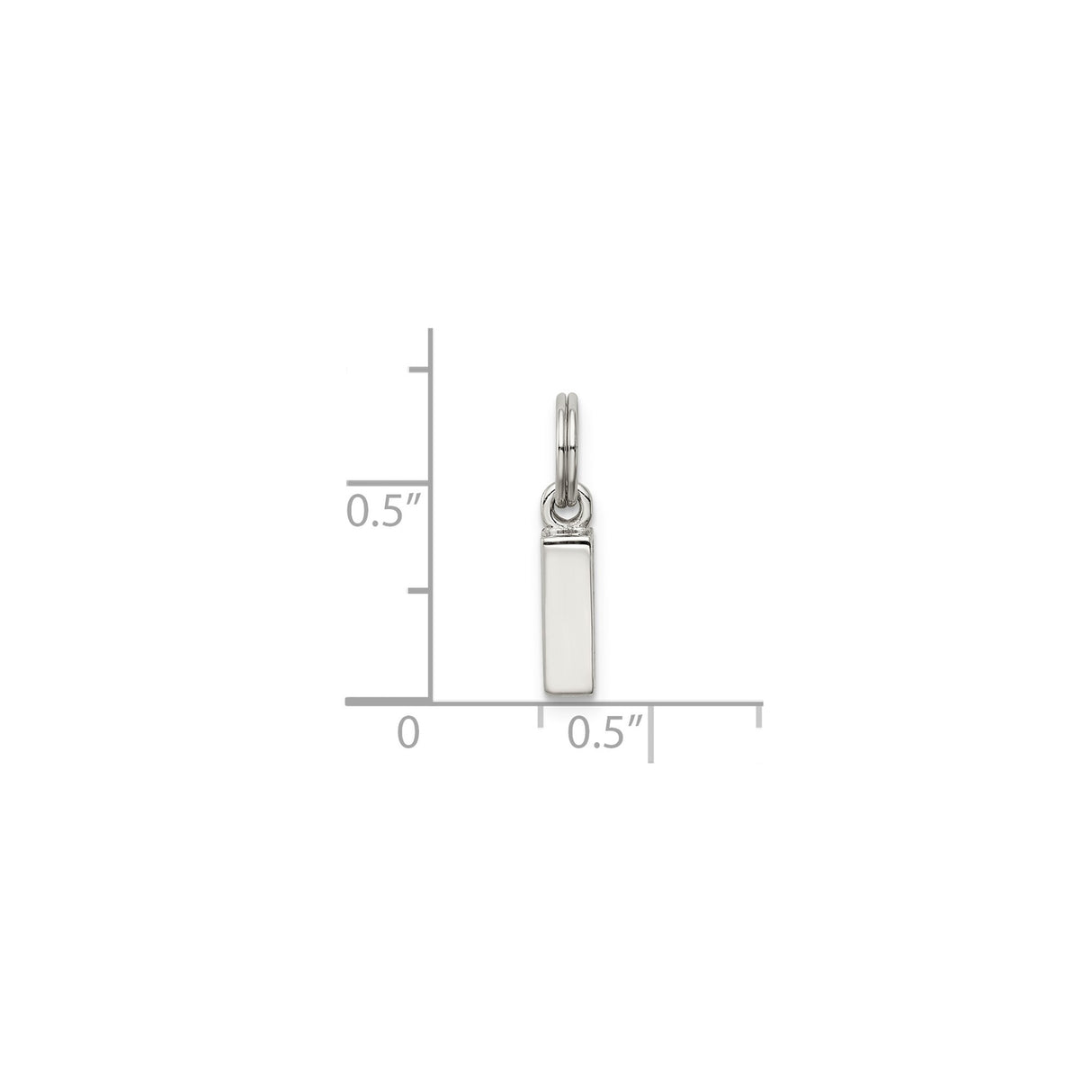 Sterling Silver Bar Pendant with Polished Engravable Surface, Minimalist Unisex Jewelry