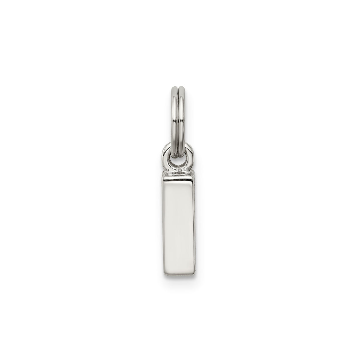 Sterling Silver Bar Pendant with Polished Engravable Surface, Minimalist Unisex Jewelry