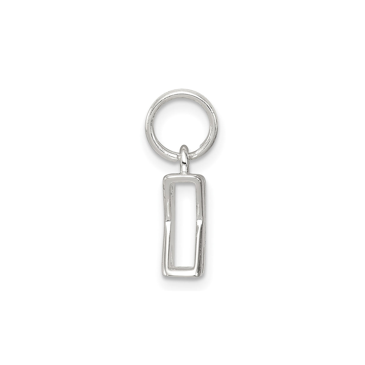 Sterling Silver Initial K Pendant Charm, Polished Block Letter, Unisex Alphabet Design
