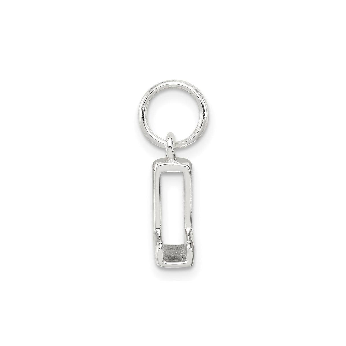 Sterling Silver Initial L Pendant Charm, Block Letter Design, Polished Monogram Jewelry