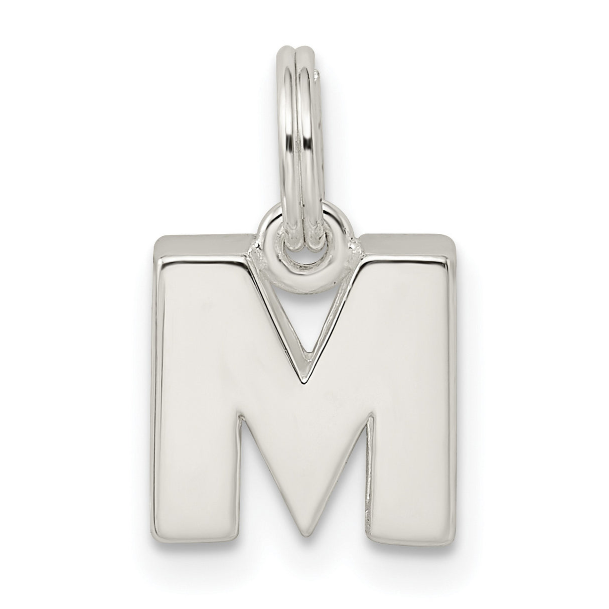 M Charm Pendant in Real 925 Sterling Silver