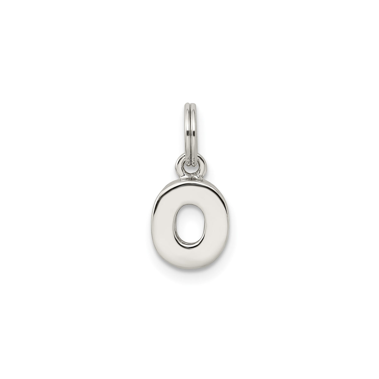 Sterling Silver O Initial Pendant Charm with Polished Finish, Minimalist Letter Design for Women