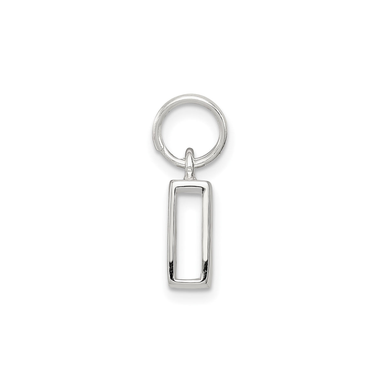 Sterling Silver Initial Pendant, Block Letter R Charm, Polished Monogram Jewelry