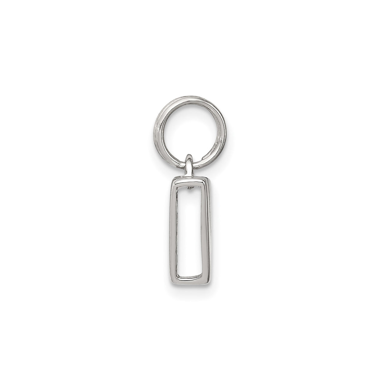 Sterling Silver Letter V Pendant Charm, Polished Initial Jewelry for Necklace or Bracelet