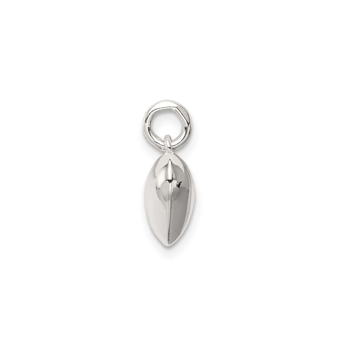 Polished Puff Heart Charm Pendant in Real 925 Sterling Silver
