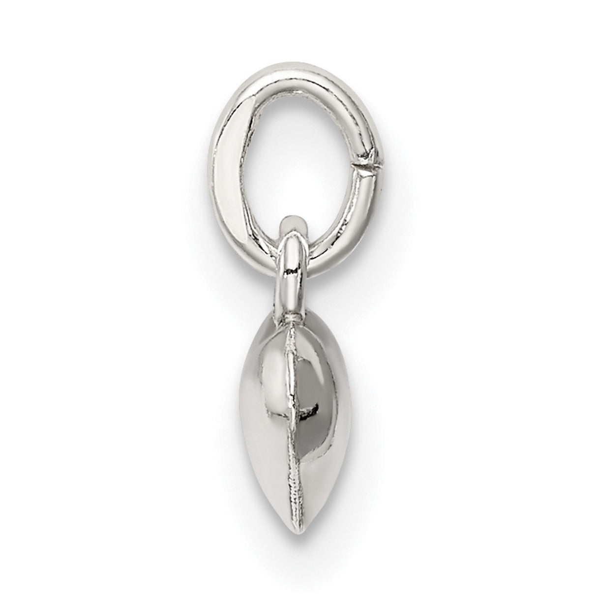 Sterling Silver Puffed Heart Pendant Charm with Smooth Polished Finish