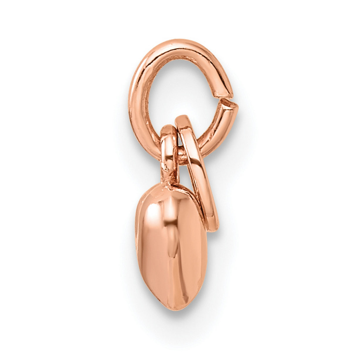 Sterling Silver Heart Pendant with Rose Gold Plating, Puffed Charm, Minimalist Romantic Jewelry