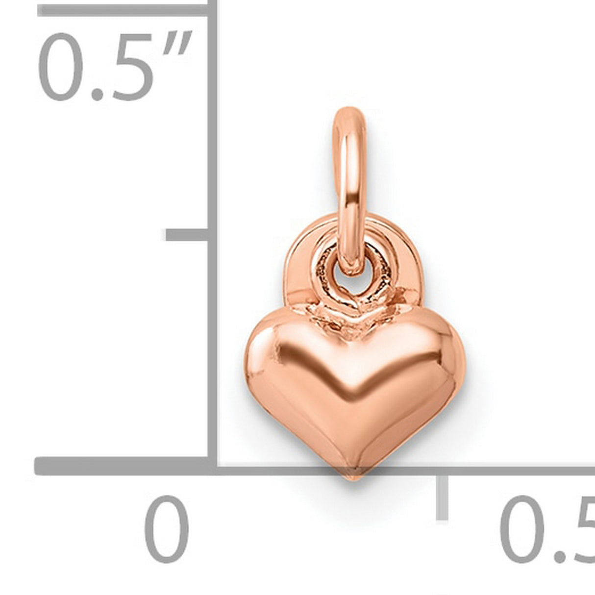Sterling Silver Heart Pendant with Rose Gold Plating, Puffed Charm, Minimalist Romantic Jewelry