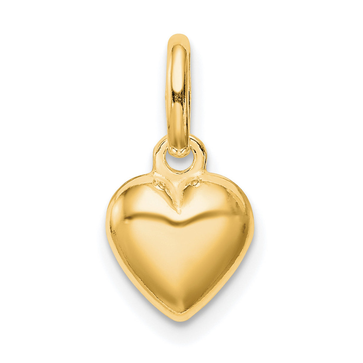 Polished Puff Heart Charm Pendant in Real 925 Sterling SIlver