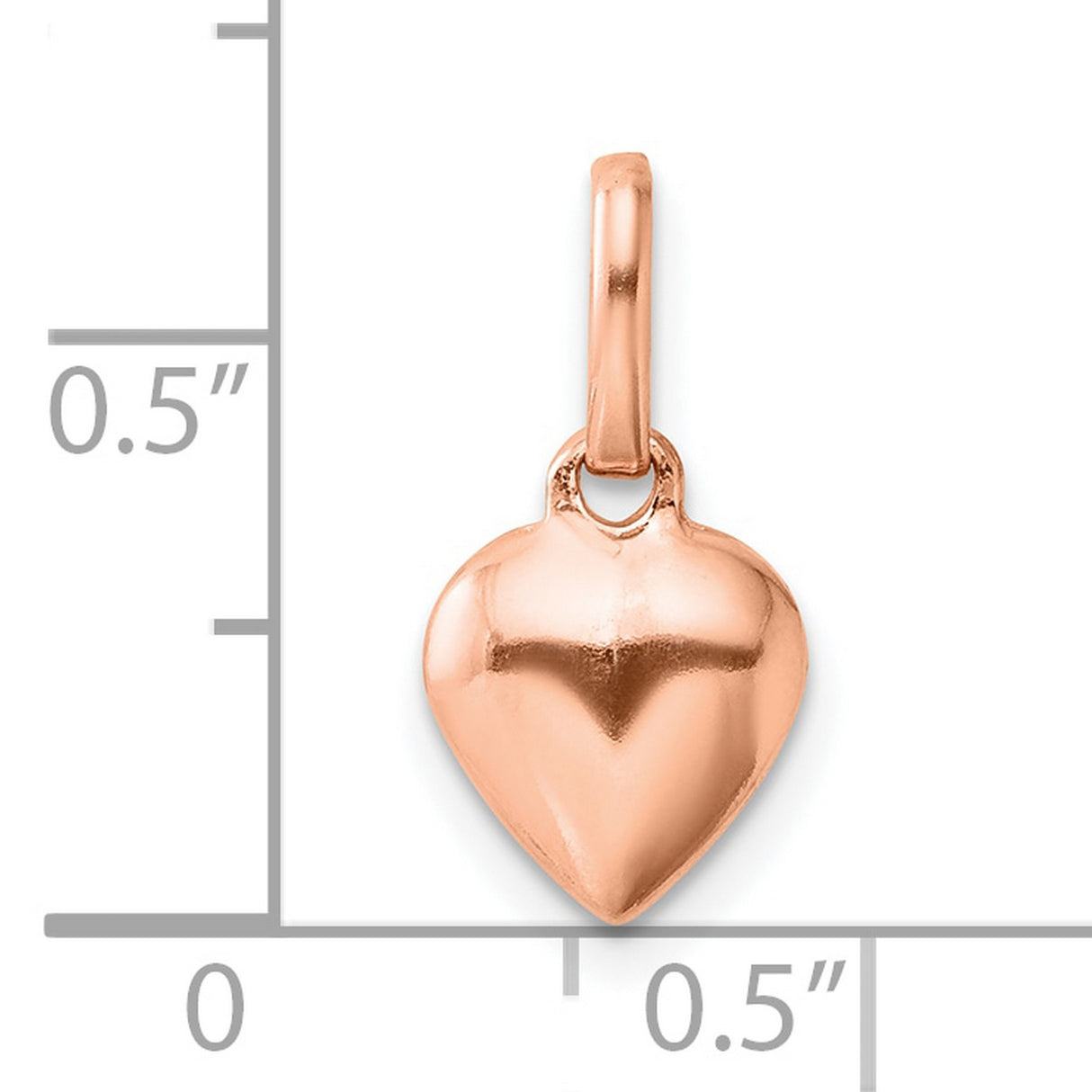 Sterling Silver Heart Charm Pendant, Polished Rose Gold Accent, Romantic Minimalist Jewelry for Women