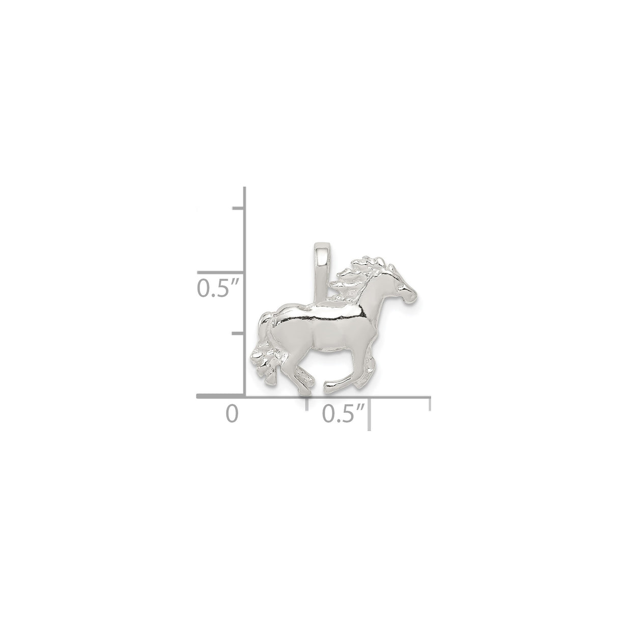 Sterling Silver Horse Pendant with Running Design, Western Equestrian Style Jewelry