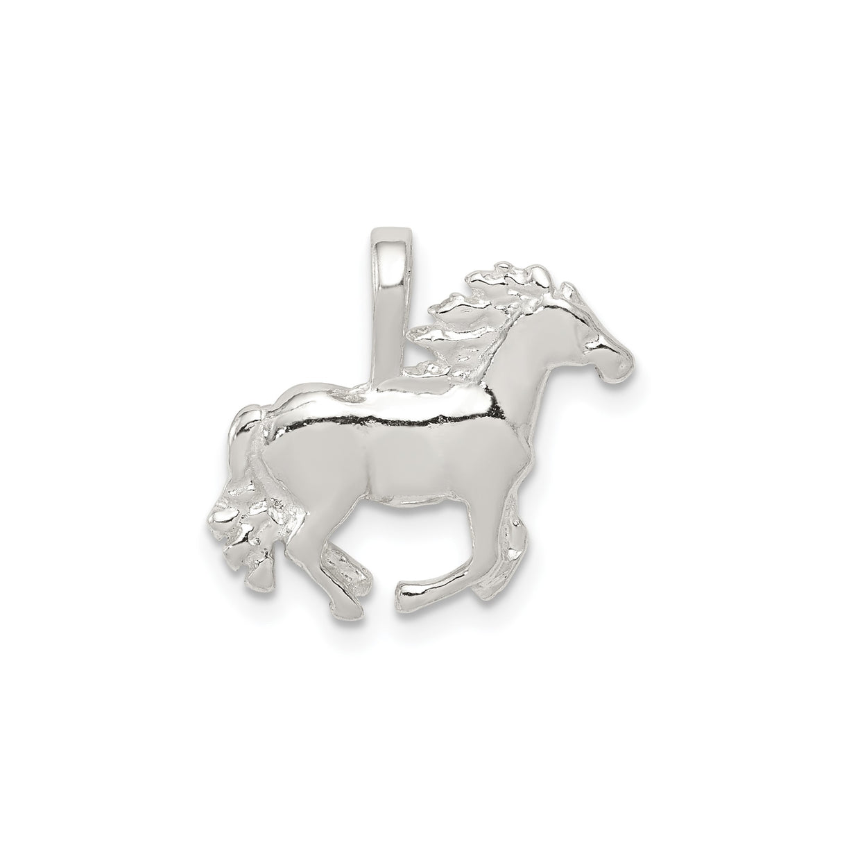 Sterling Silver Horse Pendant with Running Design, Western Equestrian Style Jewelry