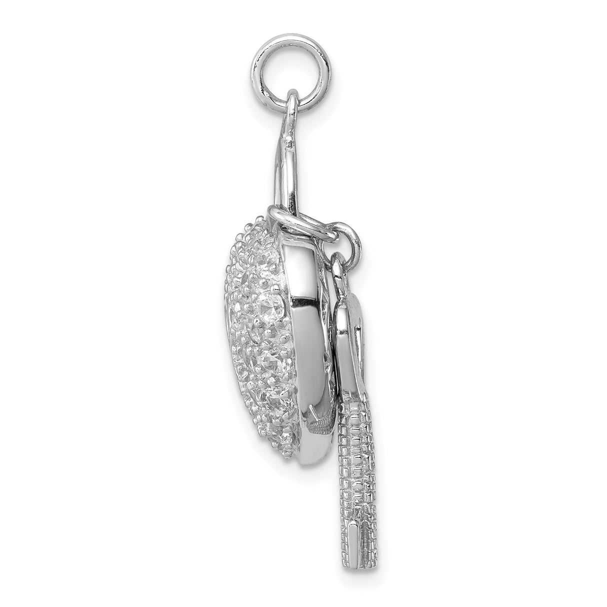 Sterling Silver Heart Lock and Key Pendant with Cubic Zirconia, Romantic Jewelry for Women